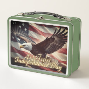 4. Juli Adler mit amerikanischer Flagge Metall Brotdose