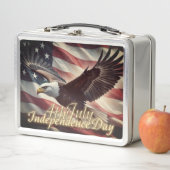 4. Juli Adler mit amerikanischer Flagge Metall Brotdose (Beispiel)