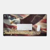 4. Juli Adler mit amerikanischer Flagge Schreibtischunterlage (Tastatur & Maus)