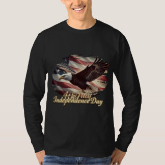 4. Juli Adler mit amerikanischer Flagge T-Shirt