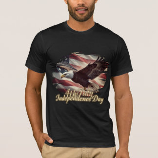 4. Juli Adler mit amerikanischer Flagge T-Shirt