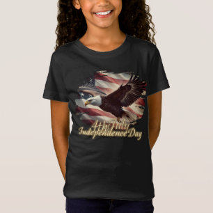 4. Juli Adler mit amerikanischer Flagge T-Shirt