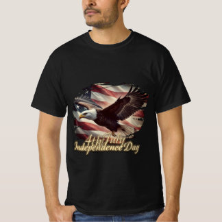 4. Juli Adler mit amerikanischer Flagge T-Shirt