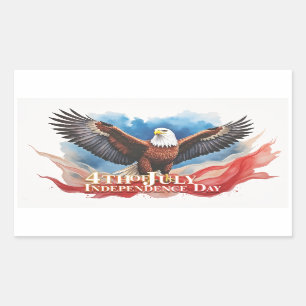 4. Juli-Adler – Patriotisches Kunstdesign Rechteckiger Aufkleber