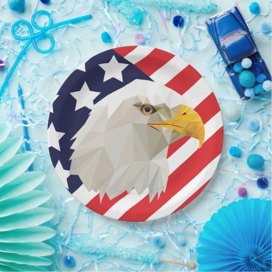 4. Juli Adler und Flaggen Party Papier Teller (Party)