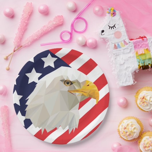 4. Juli Adler und Flaggen Party Papier Teller (Party)