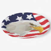 4. Juli Adler und Flaggen Party Papier Teller (Schrägansicht)