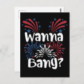 4. Juli Adult Humor Men Feuerwerk Joke Postkarte (Vorne/Hinten)