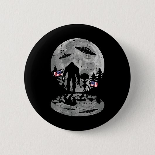 4. Juli Alien Ufo Funny Patriotic Wome Button (Vorderseite)