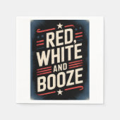 4. Juli Alkoholfete | Rot Weiß und Alkohol Serviette (Vorderseite)