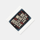 4. Juli Alkoholfete | Rot Weiß und Alkohol Serviette (Ecke)