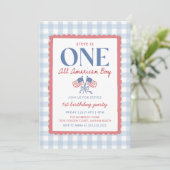 4. Juli All American Boy 1. Geburtstag Einladung (Stehend Vorderseite)