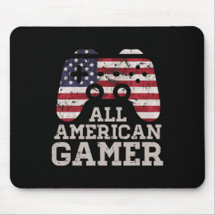4. Juli All American Gamer Patriot Men Boys Kinder Mousepad