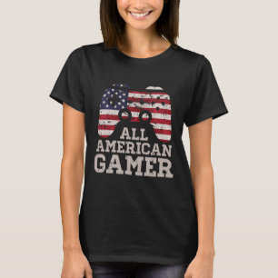 4. Juli All American Gamer Patriot Men Boys Kinder T-Shirt