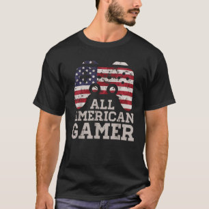 4. Juli All American Gamer Patriot Men Boys Kinder T-Shirt