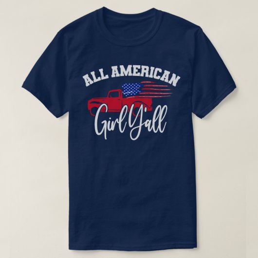 4. Juli All American Girl Independence Day Sum T-Shirt (Design vorne)