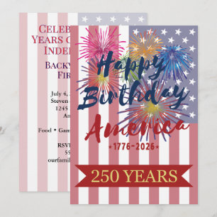 4. Juli Alles Gute zum Geburtstag Amerika USA 250. Einladung