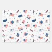 4. Juli America Wrapping Paper Set Geschenkpapier Set (Vorderseite)