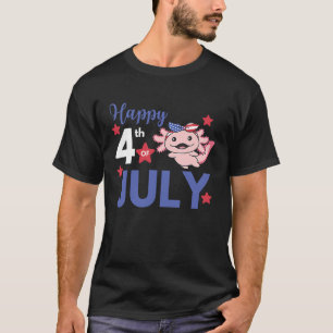 4. Juli American Axolotl für Kinder Niedlichen USA T-Shirt