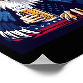 4. Juli American Bald Eagle Poster (Ecke)