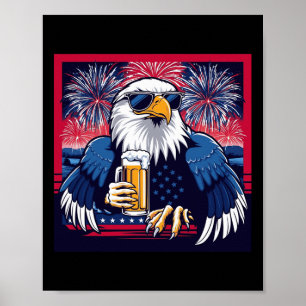 4. Juli American Bald Eagle Poster