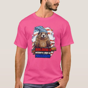 4. Juli American Beaver Gebäude a Patriotic D T-Shirt