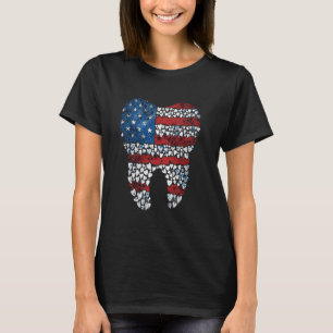 4. Juli American Dental Teeth US Flag Patrioti T-Shirt