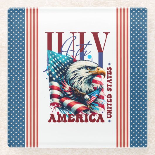 4. Juli American Eagle Sublimation-61904 Glasuntersetzer (Vorderseite)