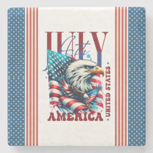 4. Juli American Eagle Sublimation-61904 Steinuntersetzer