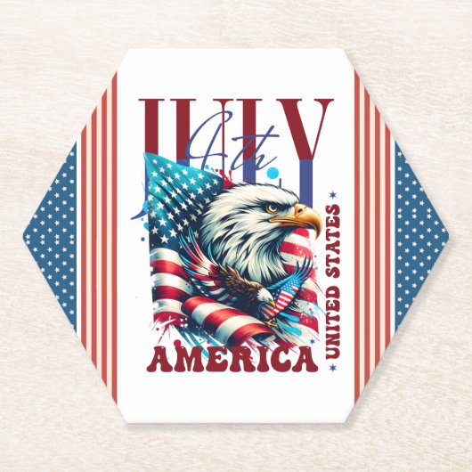 4. Juli American Eagle Sublimation-61904 Untersetzer (Vorderseite)