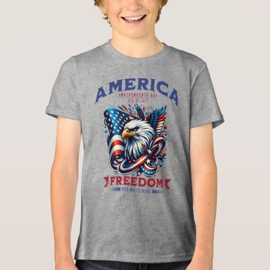 4. Juli American Eagle Sublimierung-61901 Tri-Blend Shirt (Vorderseite)
