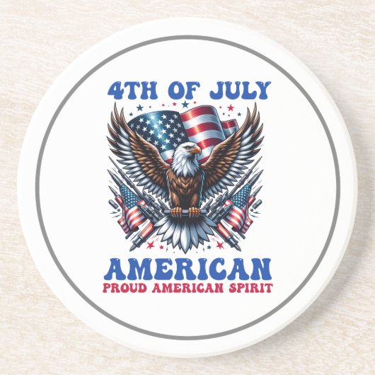 4. Juli American Eagle Sublimierung-61902 Getränkeuntersetzer (Vorne)