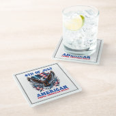 4. Juli American Eagle Sublimierung-61902 Glasuntersetzer (Schrägansicht)