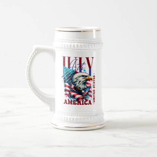 4. Juli American Eagle Sublimierung-61904 Bierglas (Links)