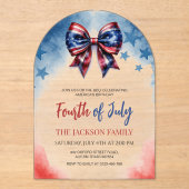 4. Juli American Flag Bow Arch Acryleinladungen (Vorderseite)