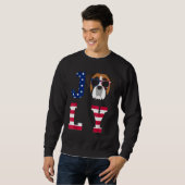4. Juli American Flag Boxer Dog Sweatshirt (Vorne ganz)