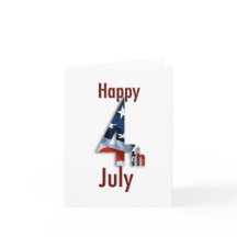 4. Juli American Flag Card