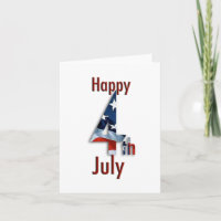 4. Juli American Flag Card
