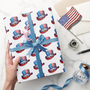 4. Juli American Flag & Eagle Hutdesign Geschenkpapier