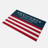 4. Juli American Flag Familie Personalisiert Fußmatte (Schrägansicht)