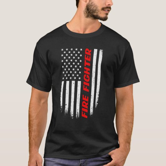 4. Juli American Flag Feuerwehrmänner Männer Fraue T-Shirt (Vorderseite)