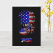 4. Juli American Flag Fireworks Grußkarte Karte (Gelbe Blume)