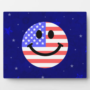 4. Juli American Flag Gesicht Fotoplatte