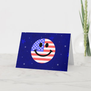 4. Juli American Flag Gesicht Karte