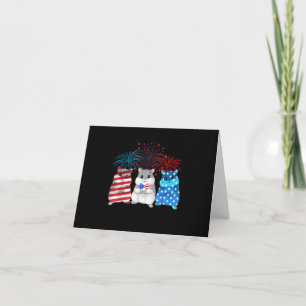4. Juli American Flag Happy Guinea Pig Karte