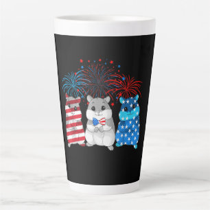 4. Juli American Flag Happy Guinea Pig Milchtasse