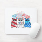 4. Juli American Flag Happy Guinea Pig Mousepad (Mit Mouse)