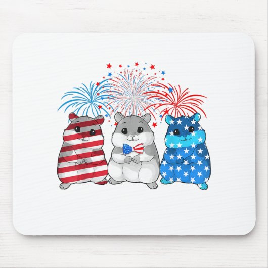 4. Juli American Flag Happy Guinea Pig Mousepad (Vorne)