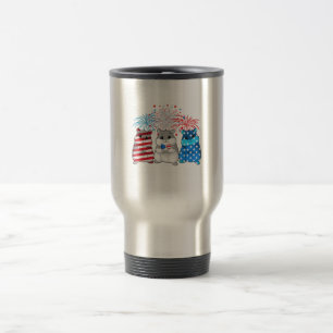 4. Juli American Flag Happy Guinea Pig Reisebecher