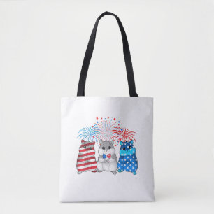 4. Juli American Flag Happy Guinea Pig Tasche